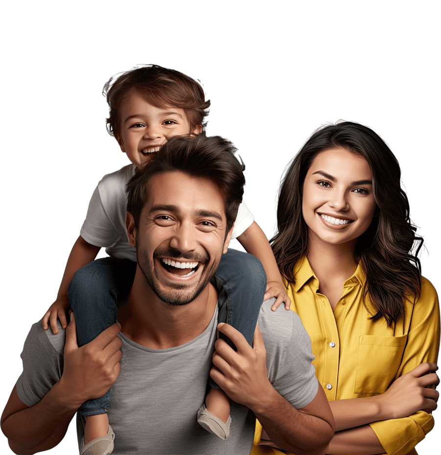 um homem jovem e uma mulher jovem sorrindo e olhando para frente